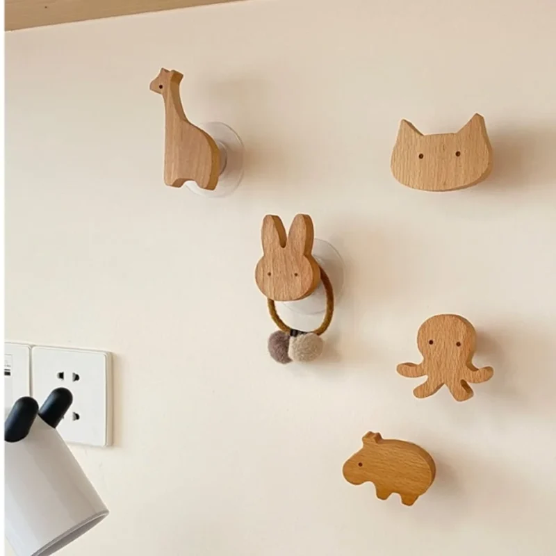 Pateres murales bois animaux 4