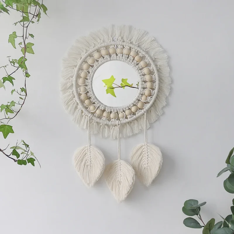 decoration macrame murale miroir