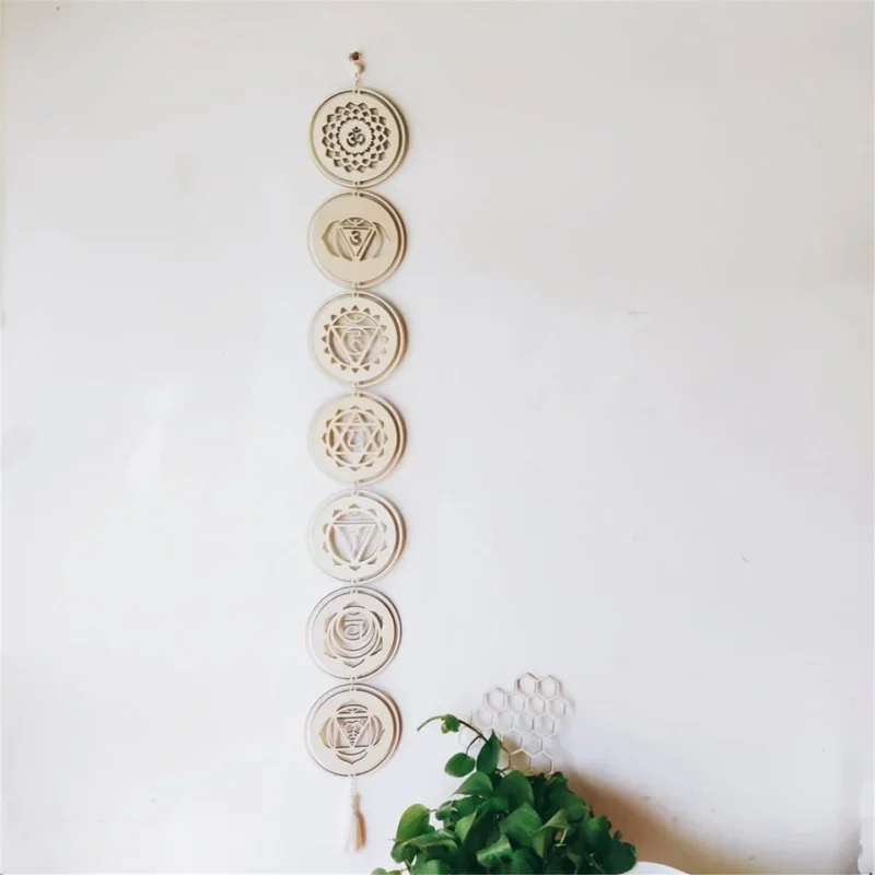 decoration murale bois suspension chakra 3