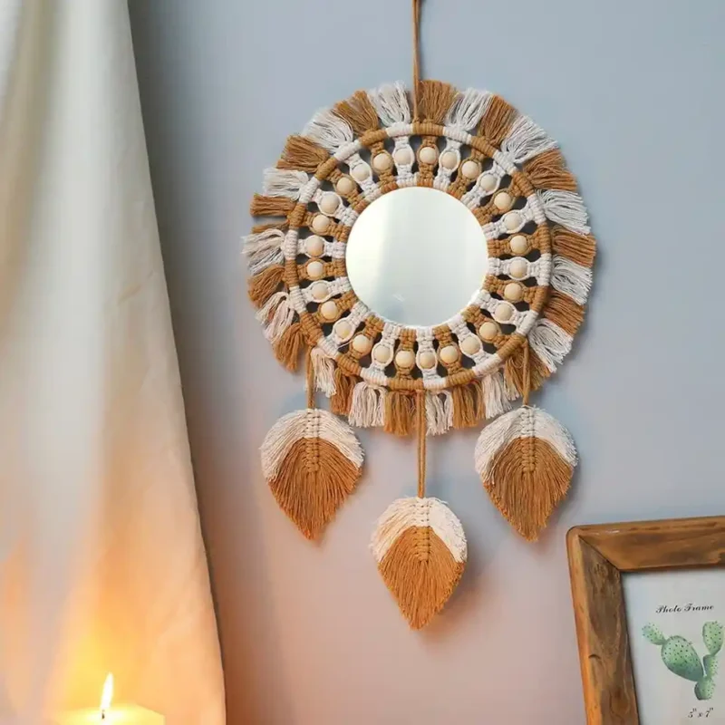 decoration murale macrame miroir 2